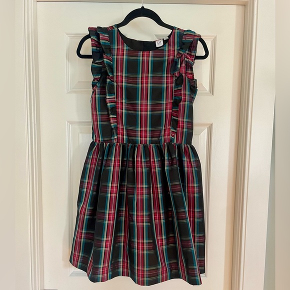 Gap Kids Ruffle Plaid Taffeta Dress - Picture 1 of 3